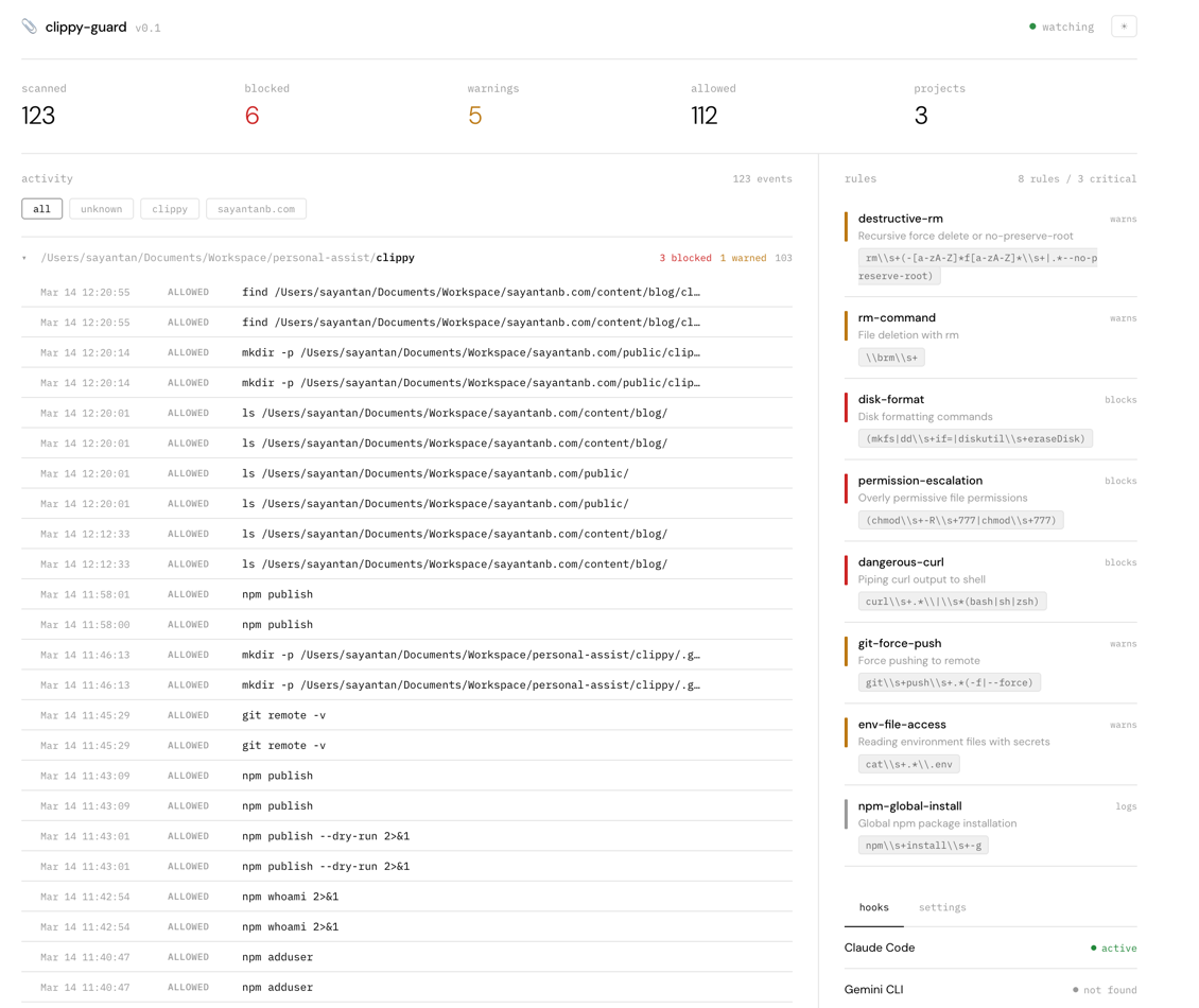 clippy-guard dashboard